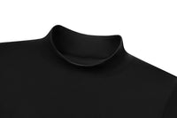 Tregonfly-AMORE – BLACK MOCK NECK BODYSUIT-CLOSE UP FRONT