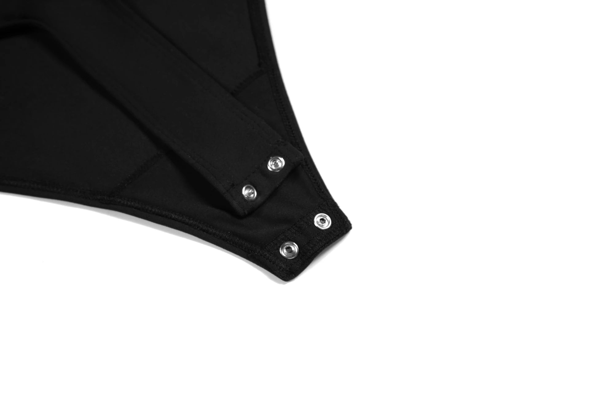 Tregonfly-AMORE – BLACK MOCK NECK BODYSUIT-BUTTONS