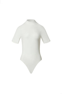 Tregonfly-AMORE – WHITE MOCK NECK BODYSUIT-FRONT