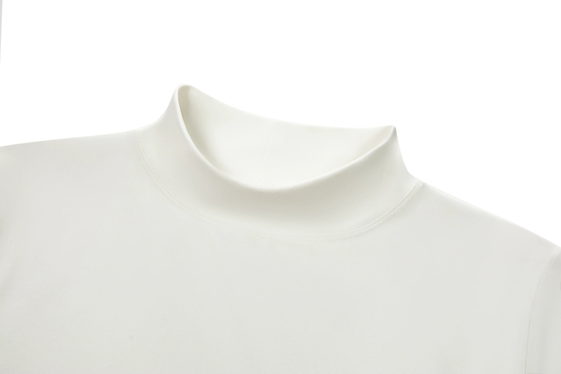 Tregonfly-AMORE – WHITE MOCK NECK BODYSUIT-CLOSE UP FRONT