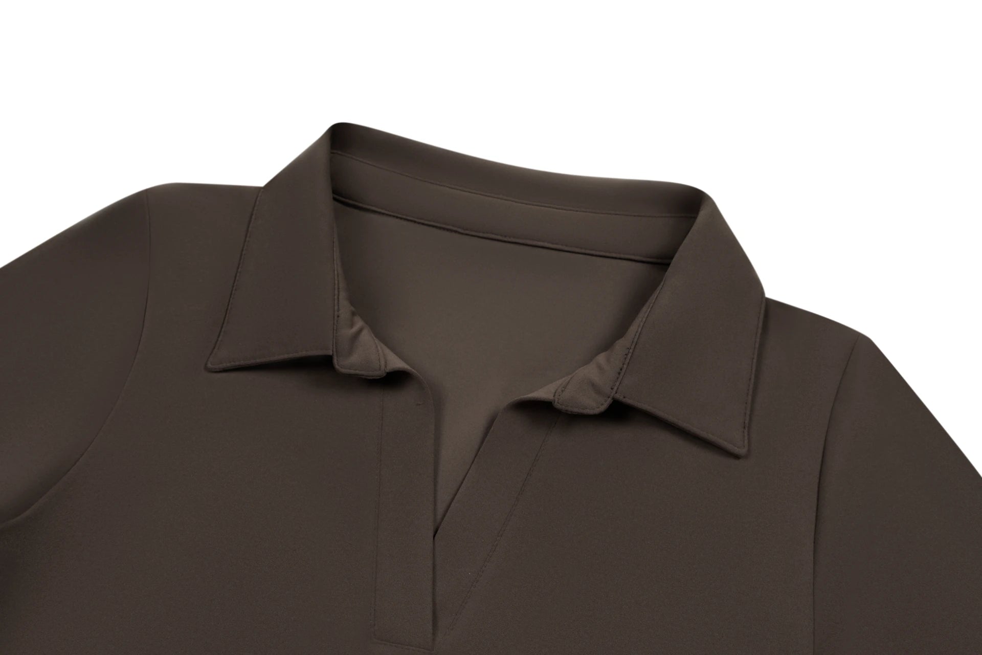 Tregonfly-BENE – BROWN POLO BODYSUIT-CLOSE UP FRONT
